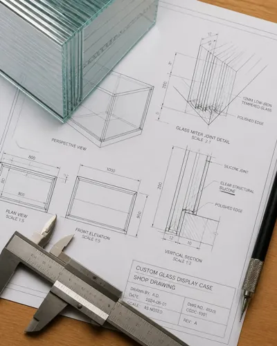 Glass and drawing detail