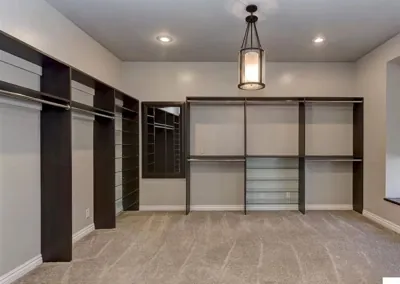 Closet shelves and mirror
